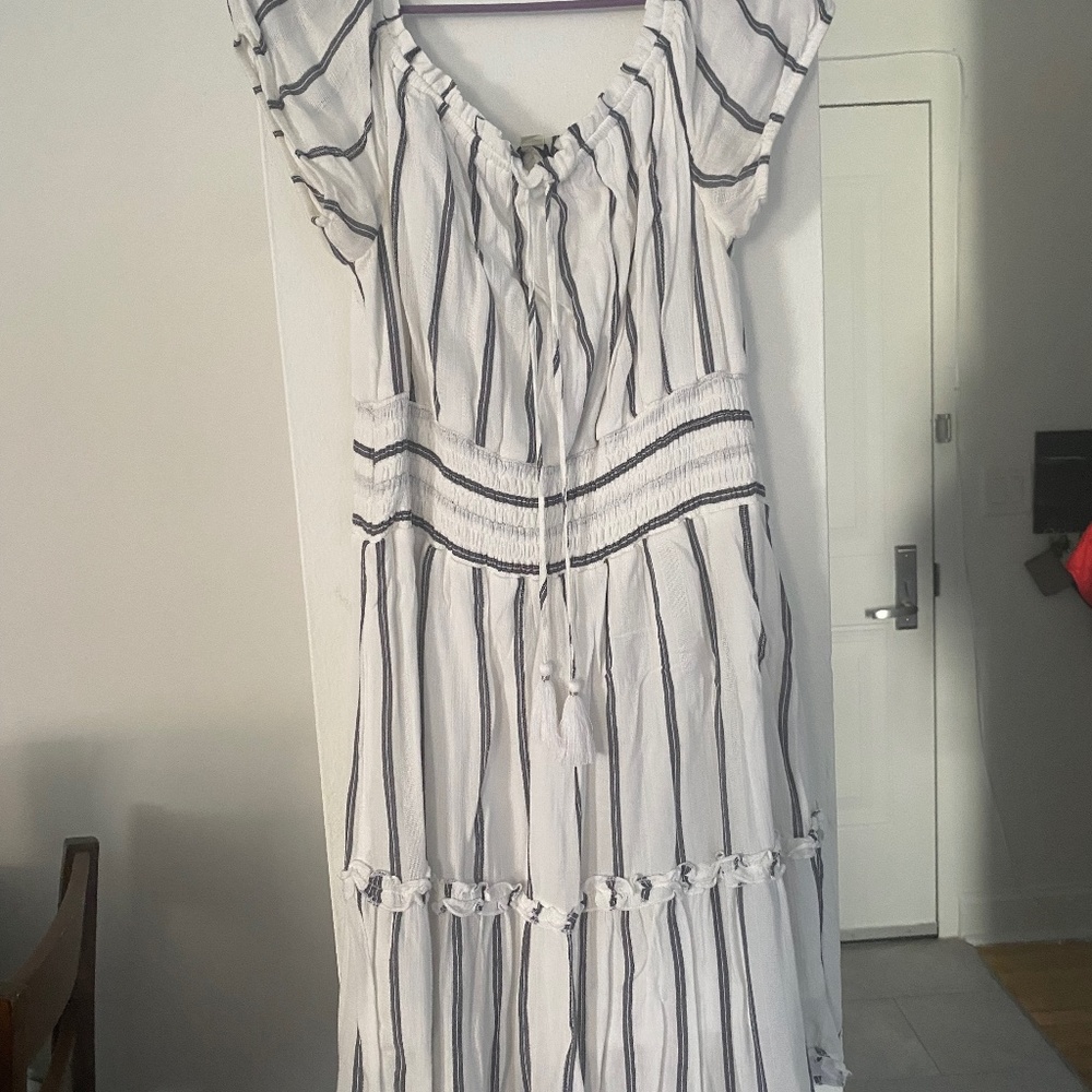 Striped off the shoulder dress